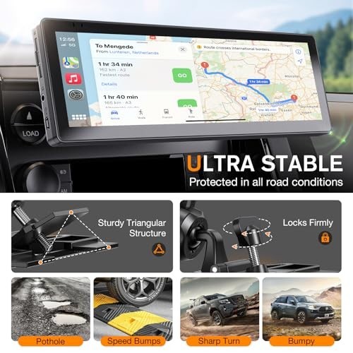 CD Slot Mount for CarPlay Screen 7-10 Inch Tool Free Installation 360 Rotation