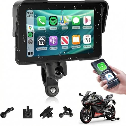 5 Inch Motorcycle CarPlay Screen – Waterproof IP68 – Wireless CarPlay & Android