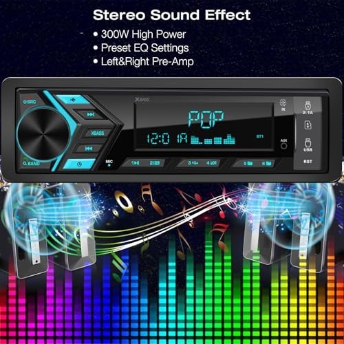 Bluetooth Car Stereo Single Din LCD Display Audio System MP3 Player FM AM Radio
