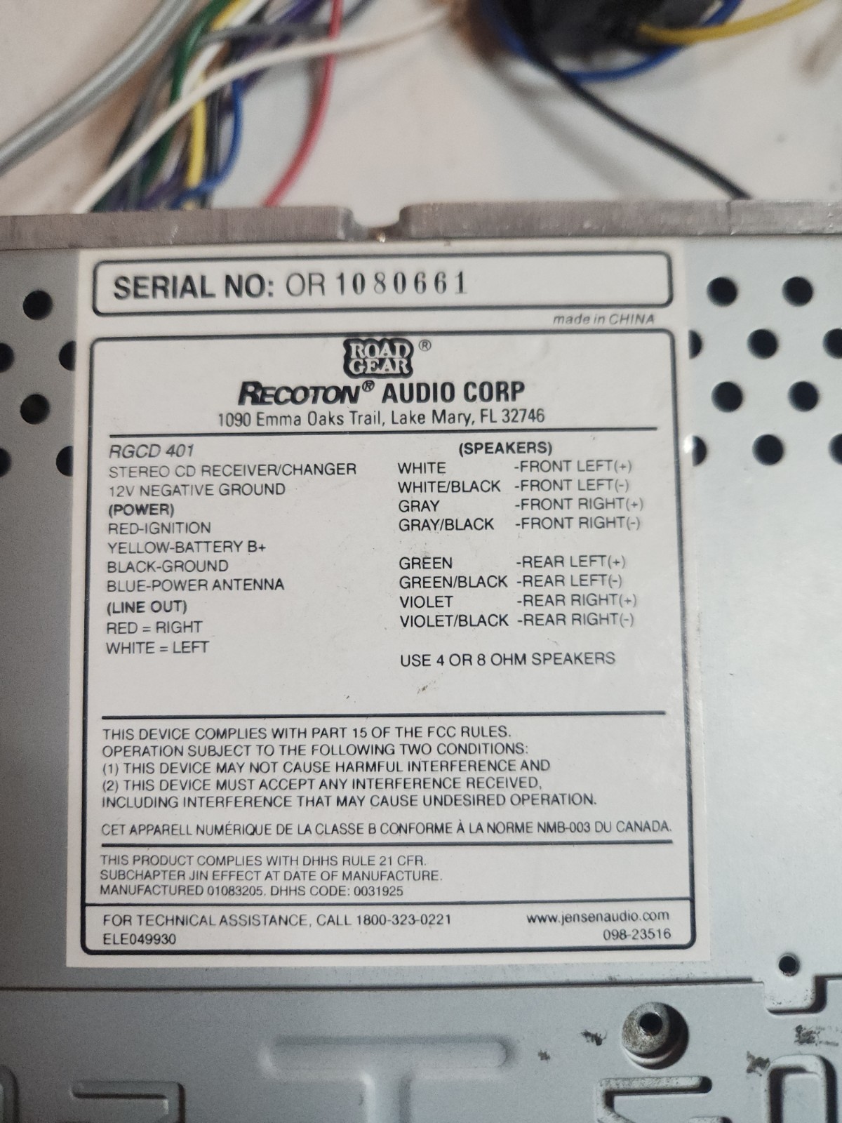 Road Gear RGCD401 Cd Player Used Good Tested