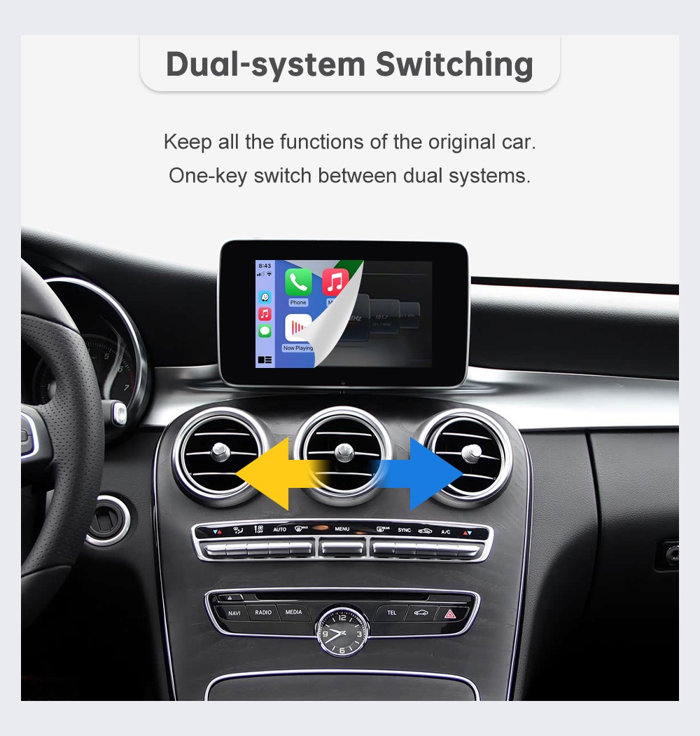 Roadtop Wireless CarPlay Retrofit Kit For Benz W205 C-Class GLC NTG5.0 Module