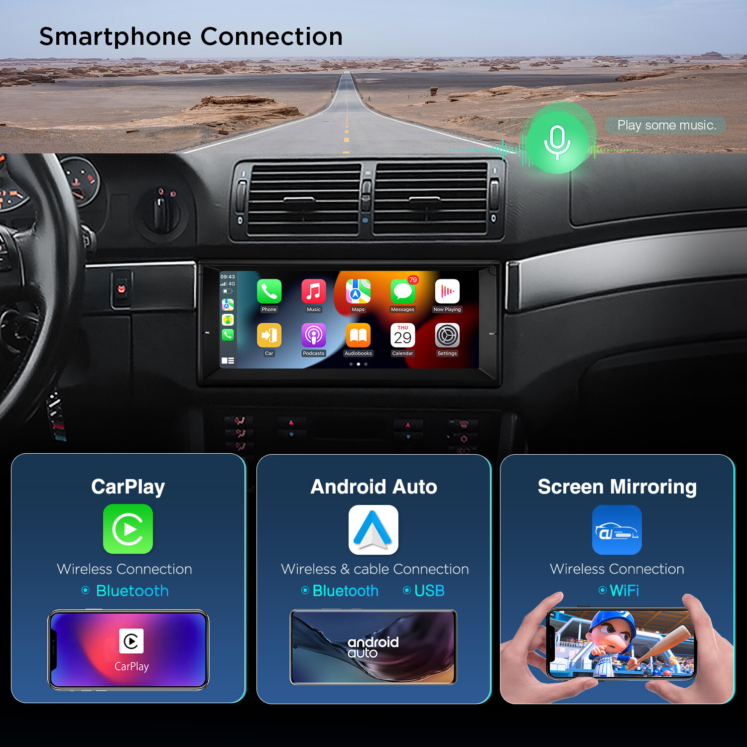 For BMW E39 E38 Android 14 GPS Navigation 10.25 Car Stereo 8-Core 4GB 64GB LTE