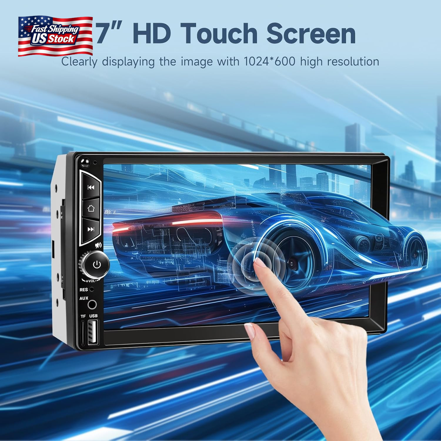 Leadfan 7Inch Car Stereo Double Din Radio Touchscreen with Backup Camera Multime