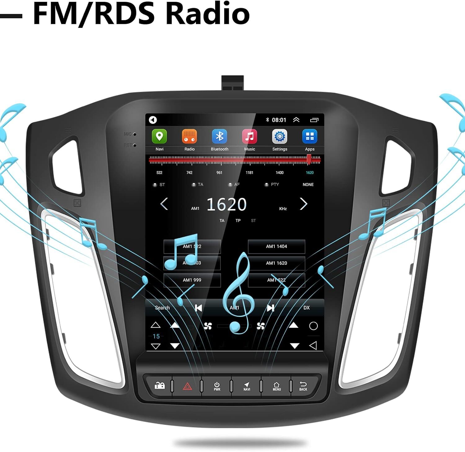 For Ford Focus 2012-2018 Android 12 CarPlay 9.7″ Radio Stereo Car GPS Navi WiFi
