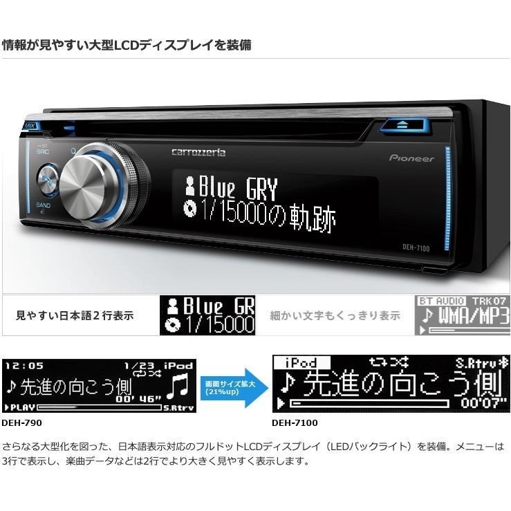 Pioneer DEH-7100 Car Stereo CD USB Bluetooth 1DIN Receiver LCD iPod Aux Input