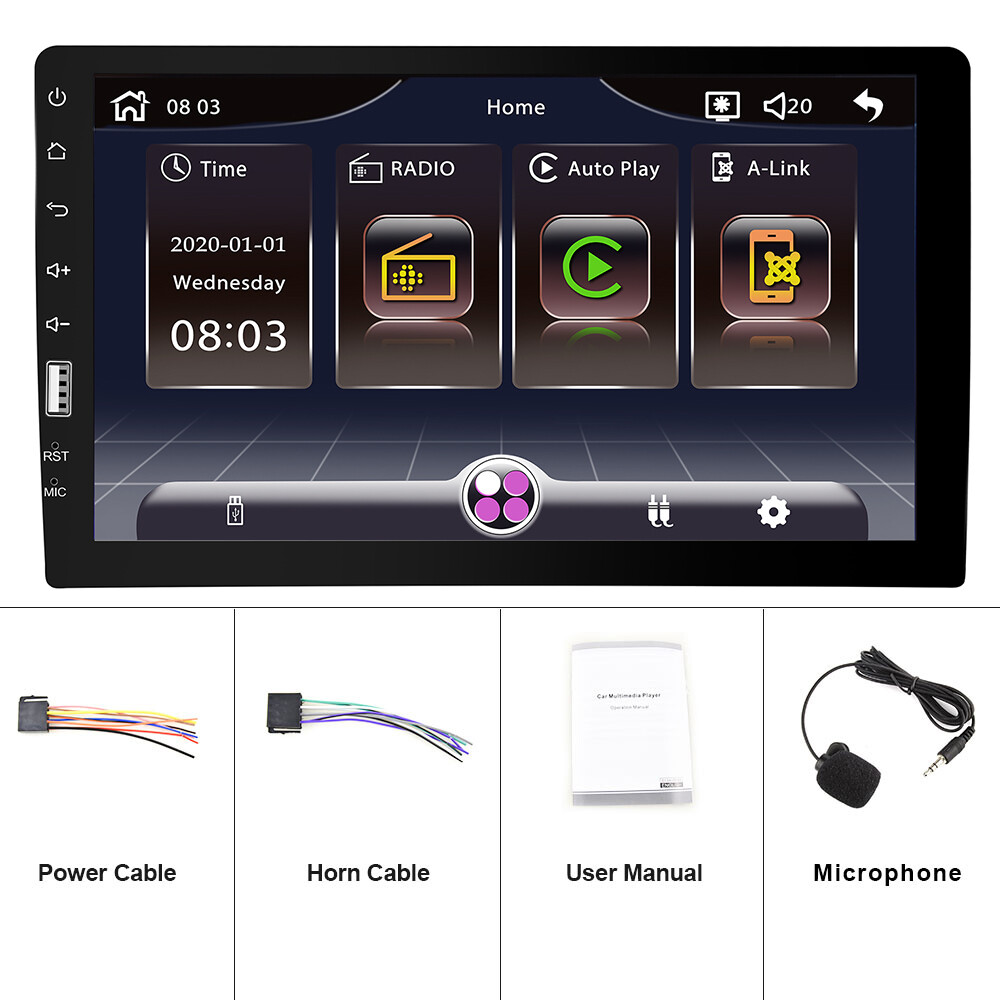 9″ Single 1Din Car Stereo Radio for Apple/Android CarPlay Touch Screen Bluetooth