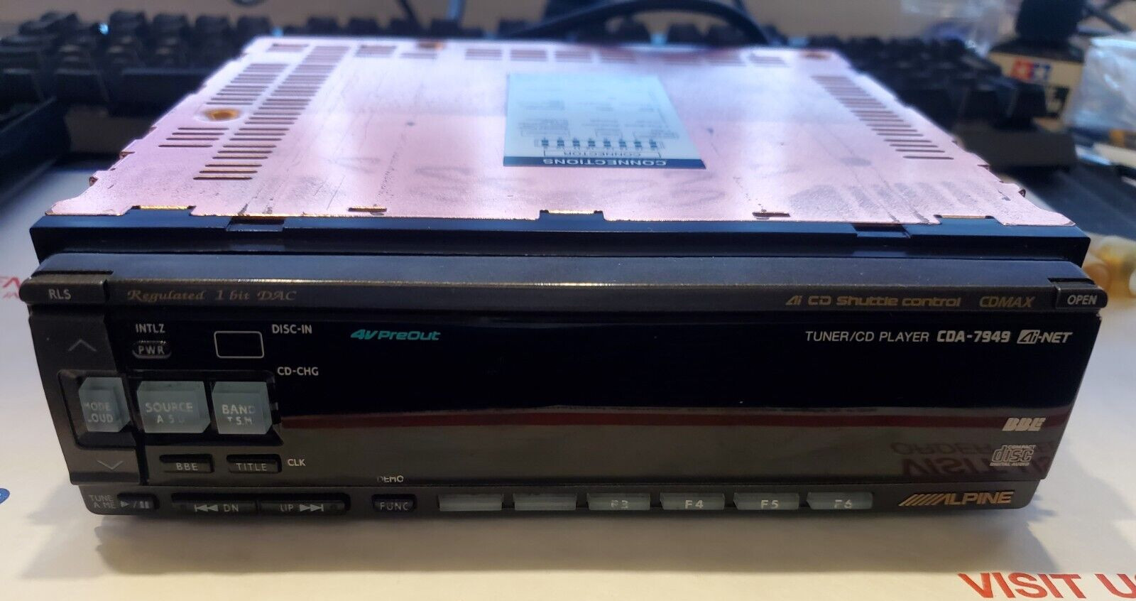 RARE VINTAGE ALPINE CDA-7949 HEAD UNIT RADIO CD PLAYER COPPER JAPAN SOLD AS IS