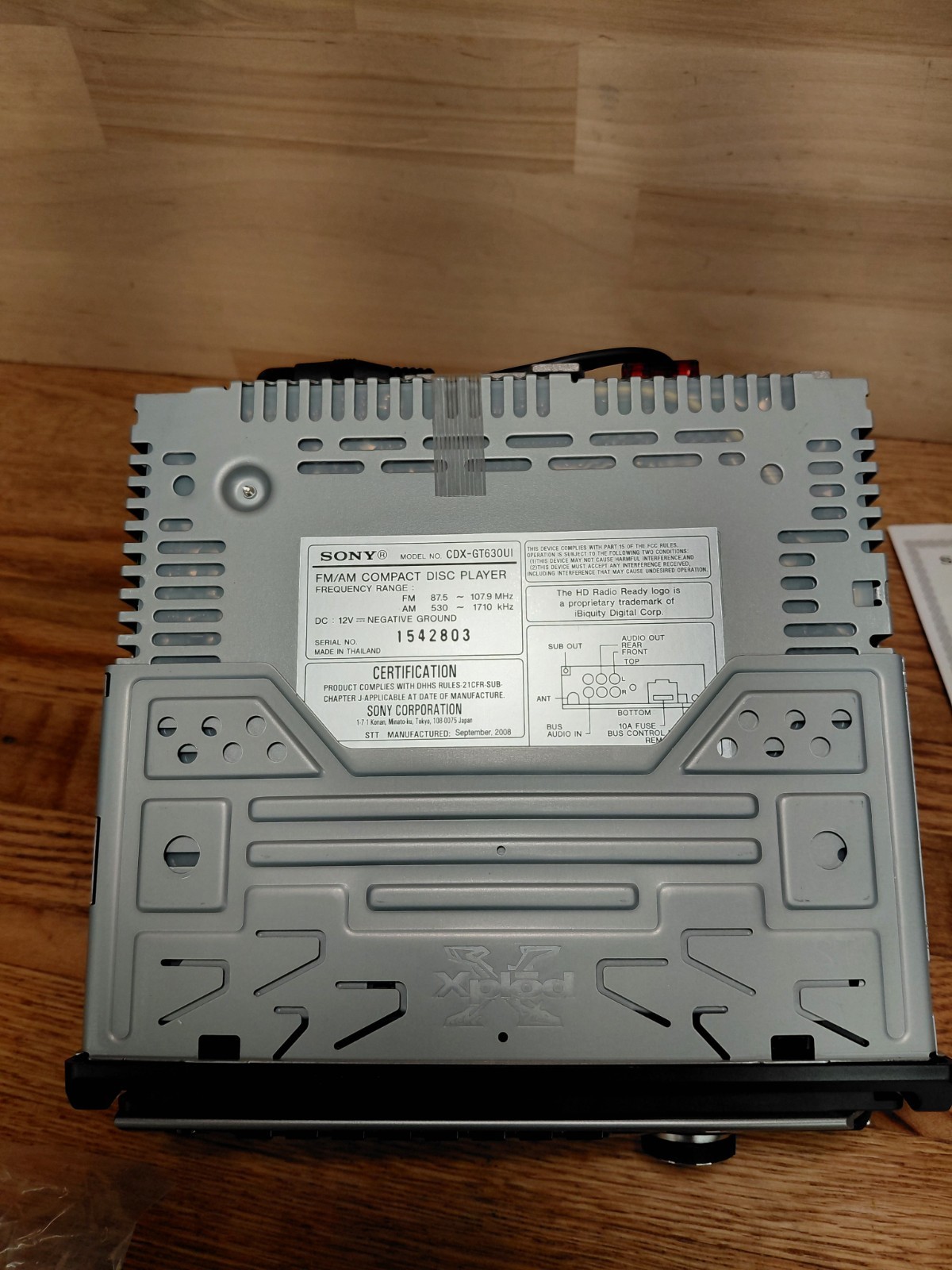 Sony CDX-GT630UI FM/AM Compact Disc Player MP3