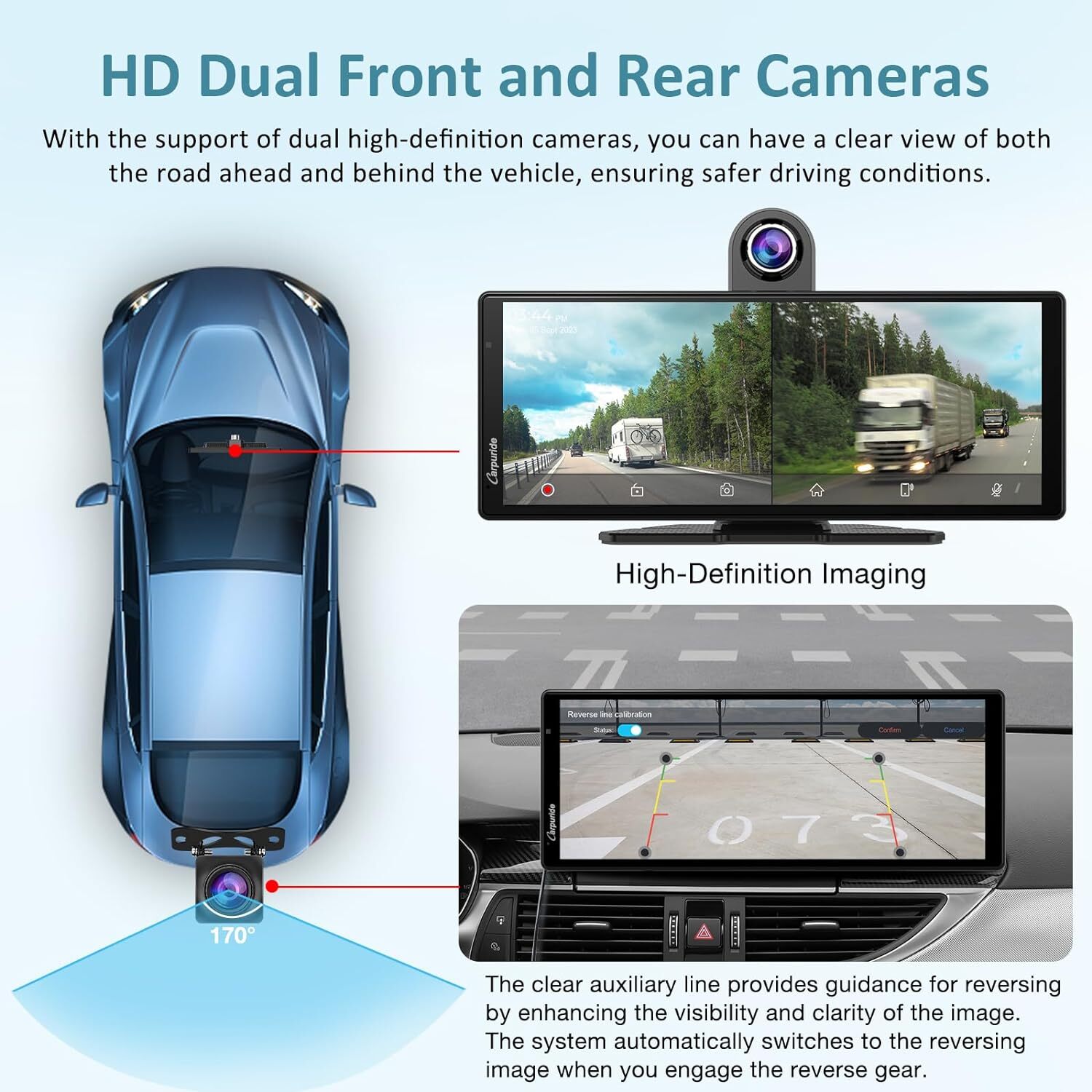 CARPURIDE W903 Smart Multimedia Wireless Carplay Android Auto With Dash Camera