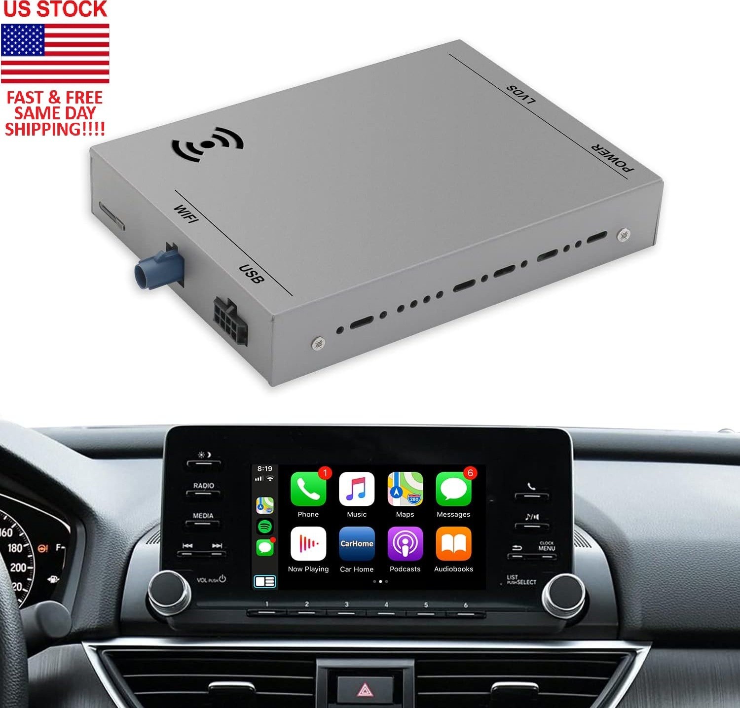 ✅ Wireless CarPlay Receiver SmartBox for 7-inch Non-Touchscreen Honda Accord ✅