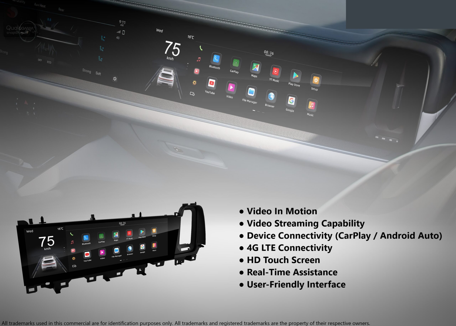 2024 + Porsche Cayenne 16″ HD Touchscreen Apple CarPlay, Android Auto