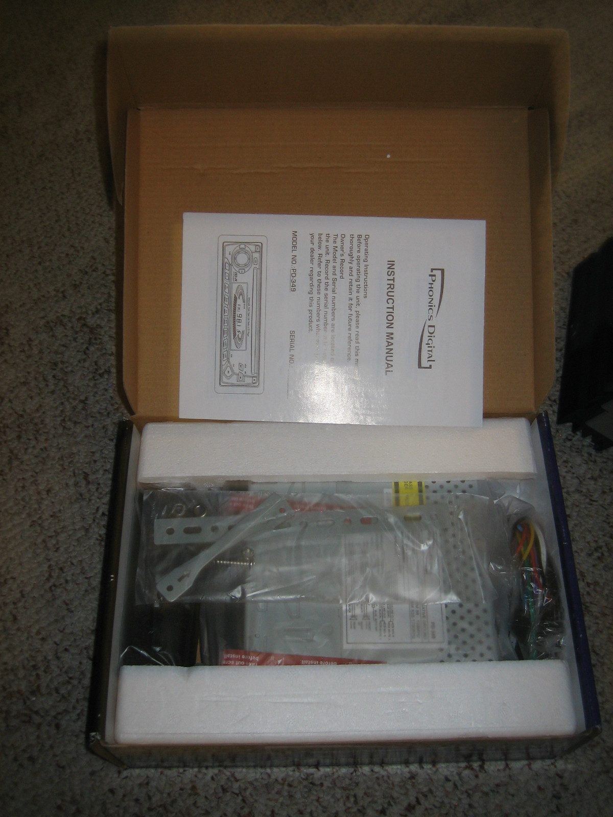 Phonics Digital PD-349 In-Dash AM/FM Radio & CD/CD-R/CD-RW Player – New in Box!!