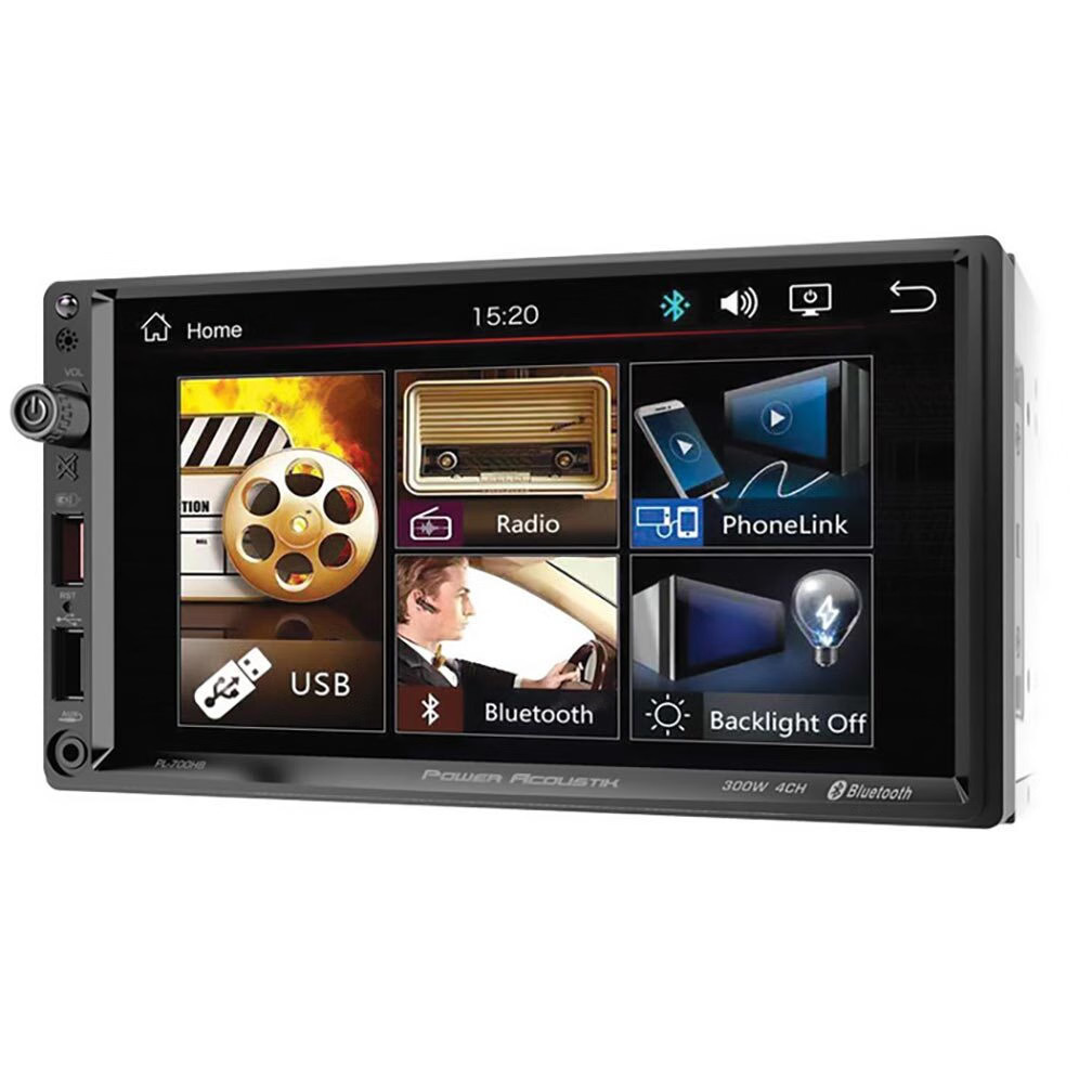 Power Acoustik 7″ Double Din Mechless Multimedia Fixed Face Receiver with Blueto