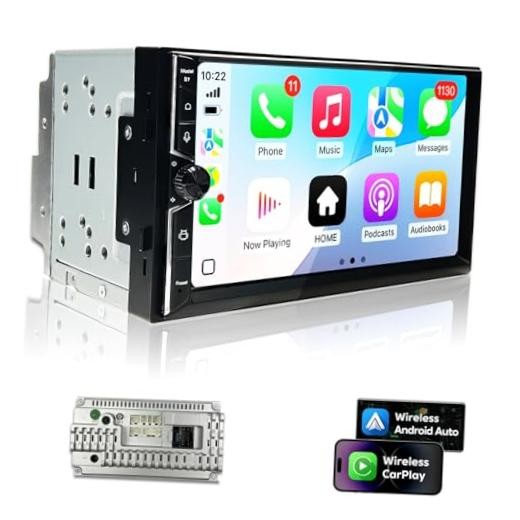 Double Din Car Stereo, 7″ QLED Touchscreen 1280×720, 2GB RAM 64GB ROM,