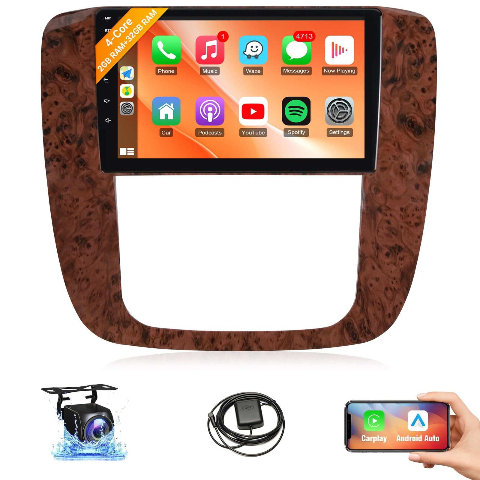 1280*800 for GMC Yukon Chevrolet Chevy Silverado 07-13 CarPlay Car Radio Stereo