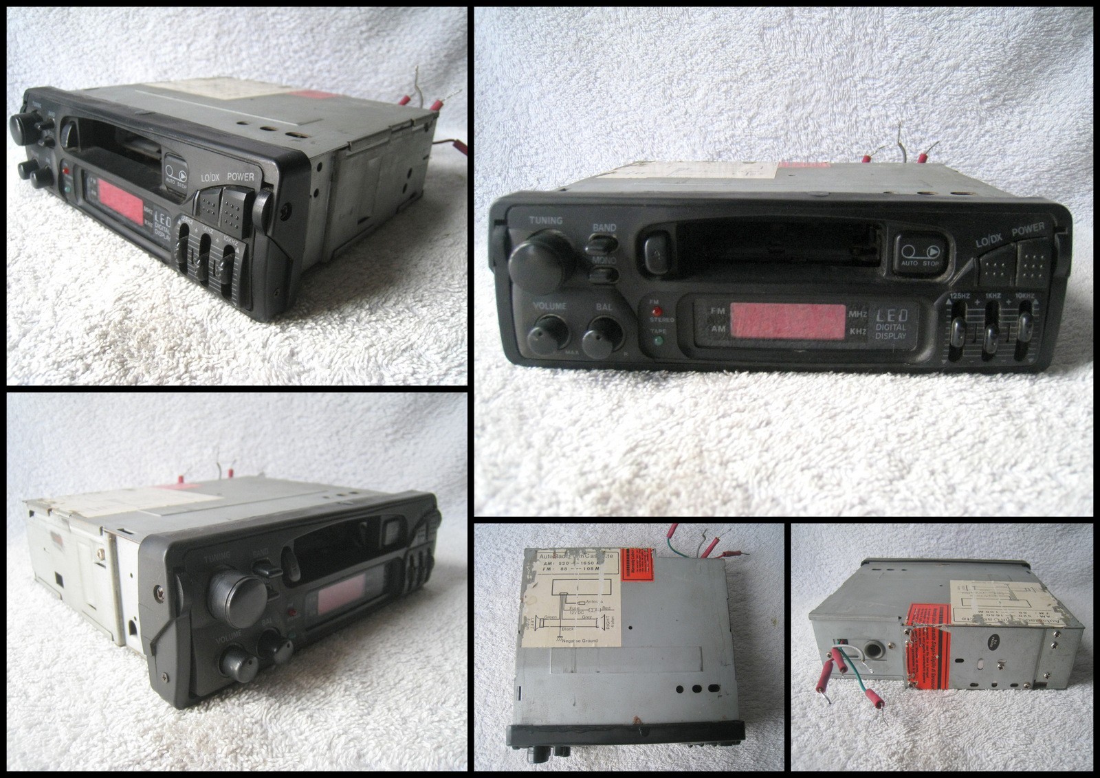 Vintage Unbranded Car Radio Cassette Stereo Deck (1980s)