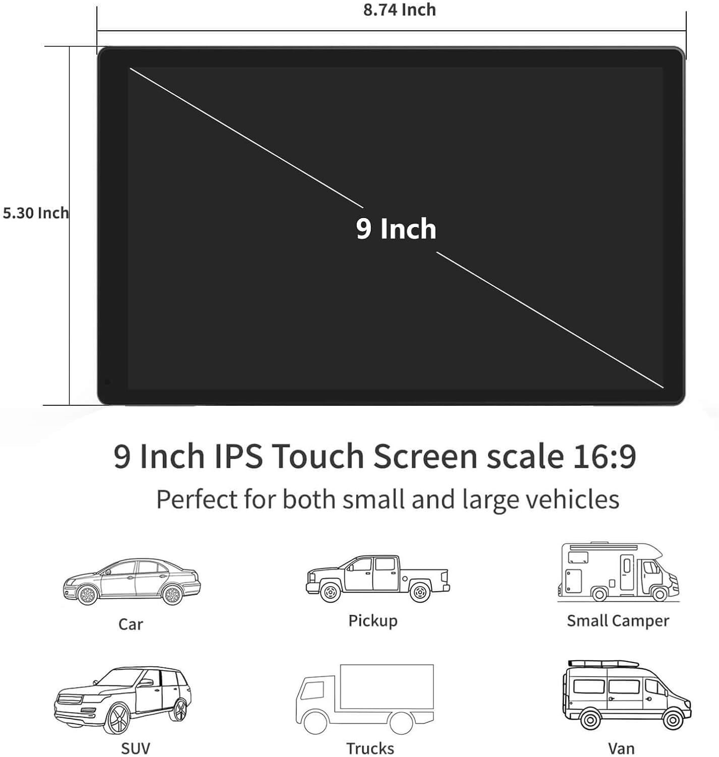 9″ Android CarPlay, Car Receiver with Android Auto Voice MirrorLink Bluetooth