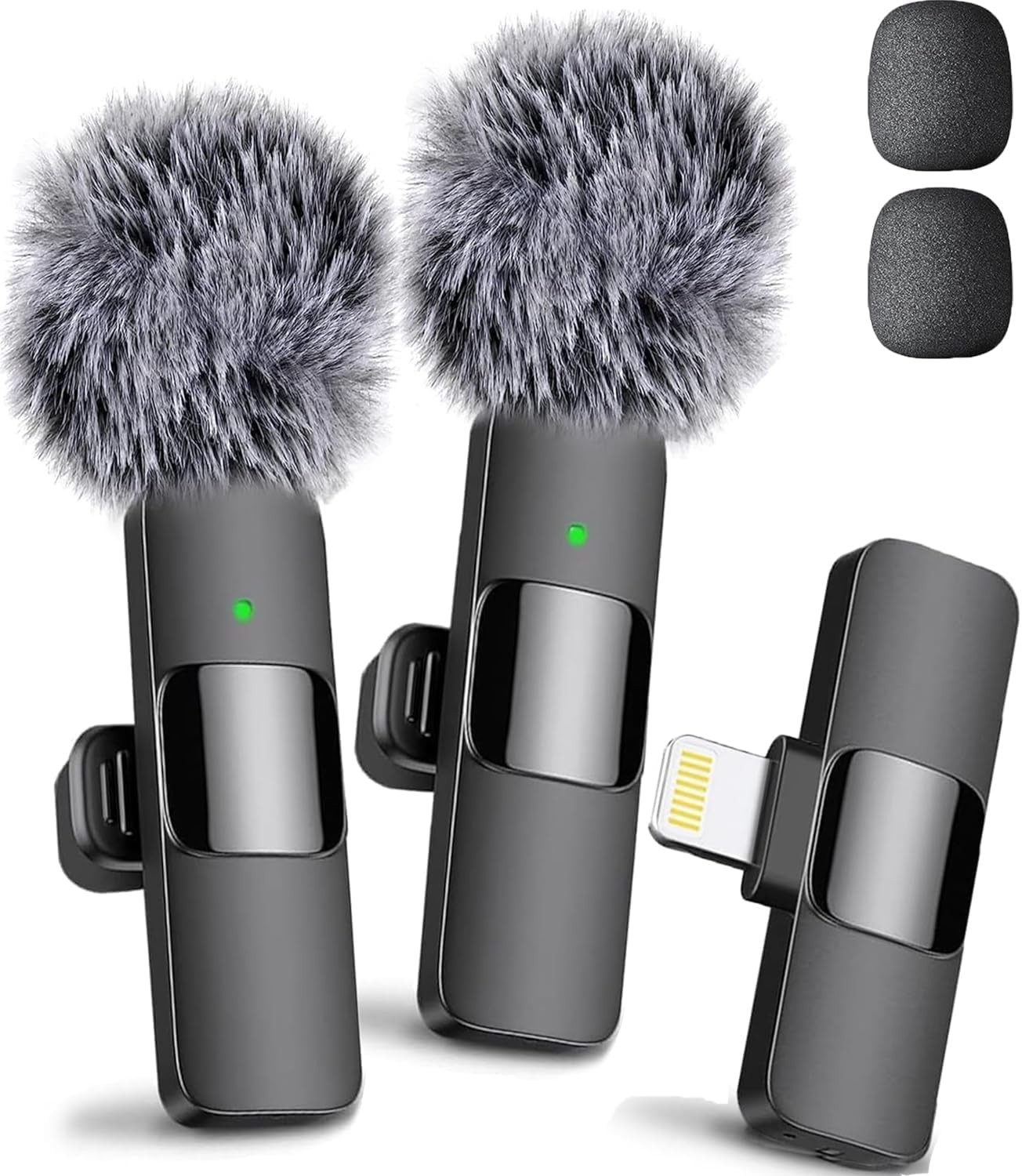 (Latest Model – Wireless Mini Microphone for Iphone, Ipad, Android – 2 Pack Lava