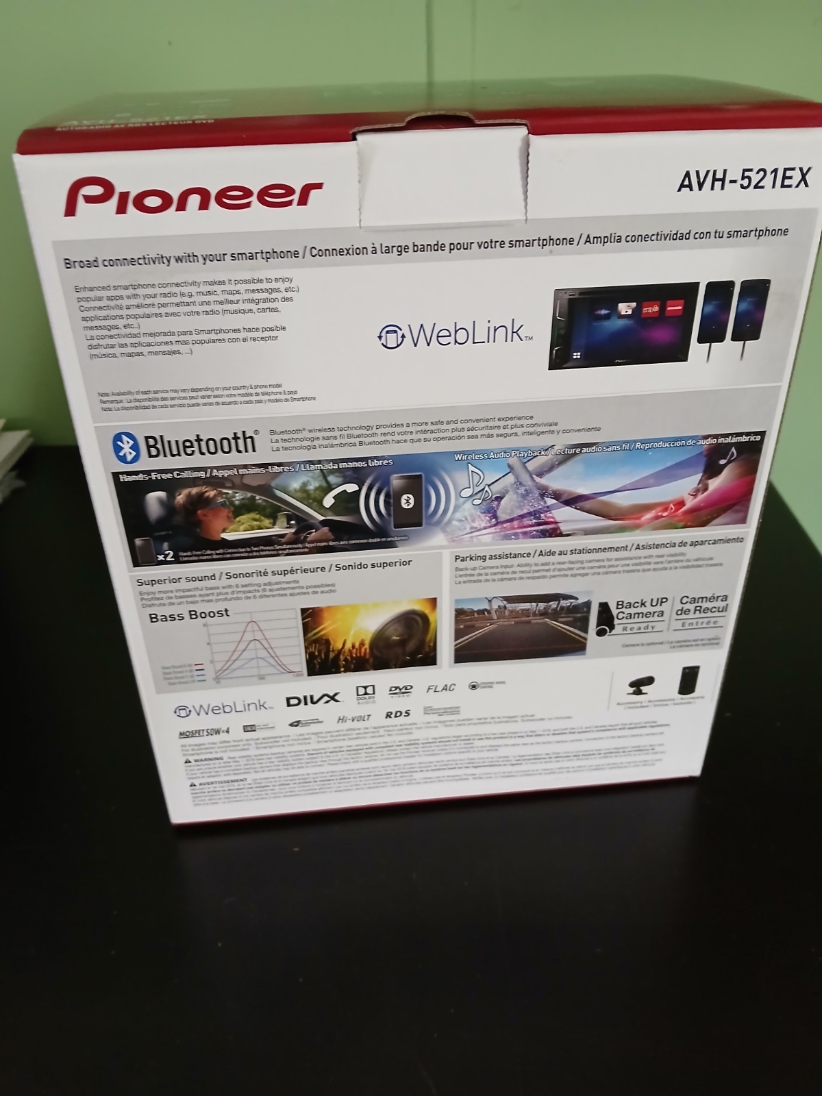 Pioneer AVH-521EX Multimedia DVD/Cd Receiver. Brand New With Xm Ready Reciever.