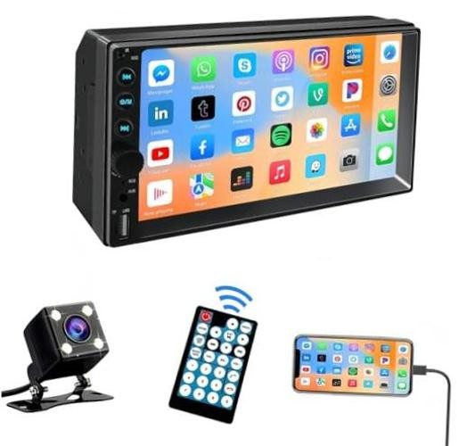 Double Din Car Stereo, 7 Inch HD Touch Screen Car Radio with Backup Camera,