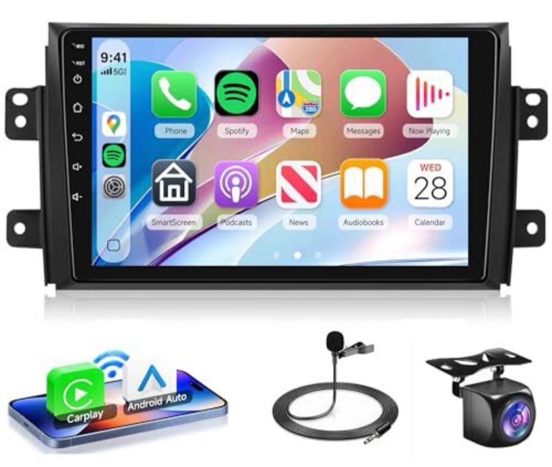 Suzuki SX4 2006-2013 Car Radio Stereo Carplay Android13 GPSWiFi, 9″BT,BackCamera