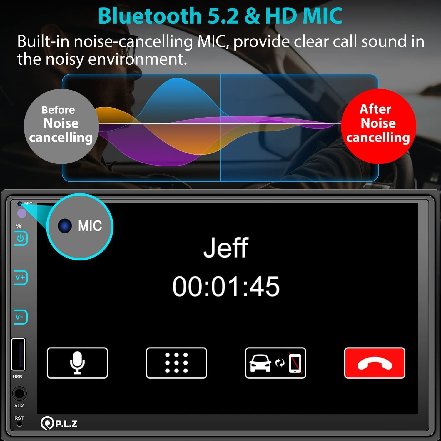 Estéreo de coche de doble DIN con Mirror Link- Capacitiva HD de 7 pulgadas.Nuevo