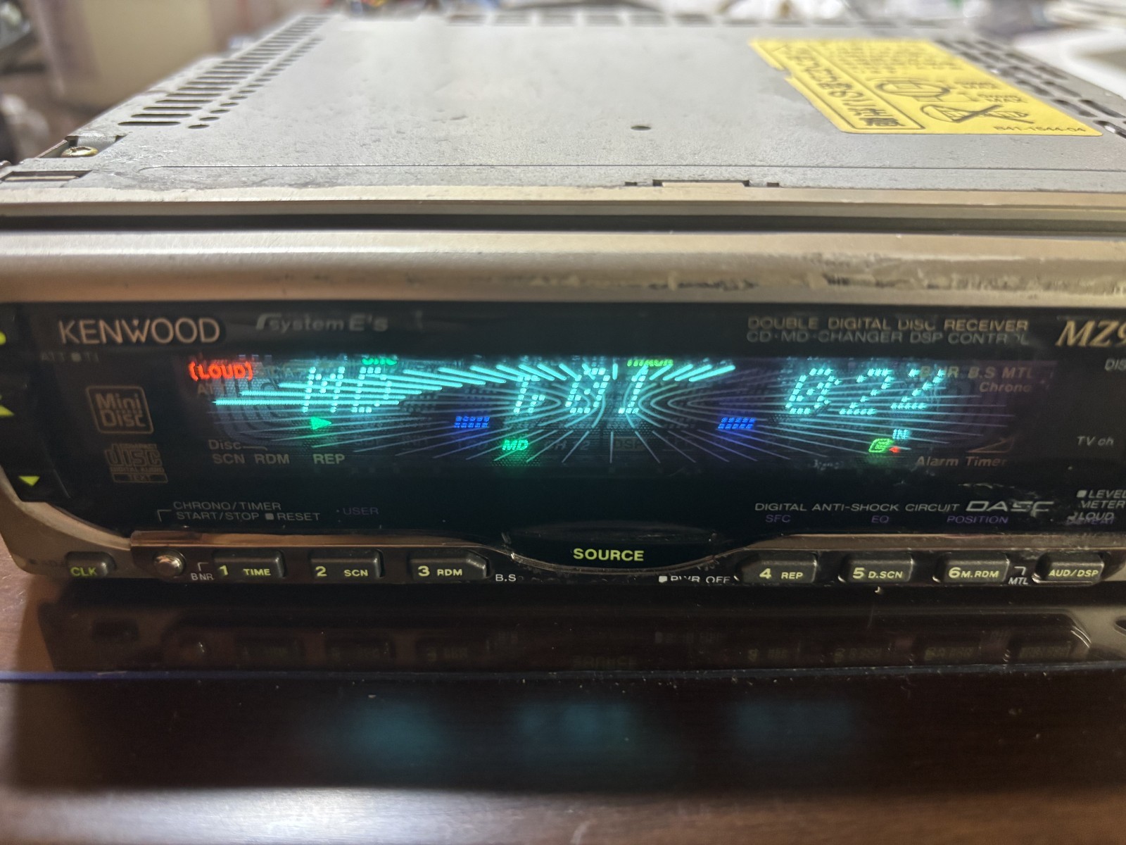 JDM KENWOOD MZ907 CD MD Player with Power Harness Dual Display Working USED Rare
