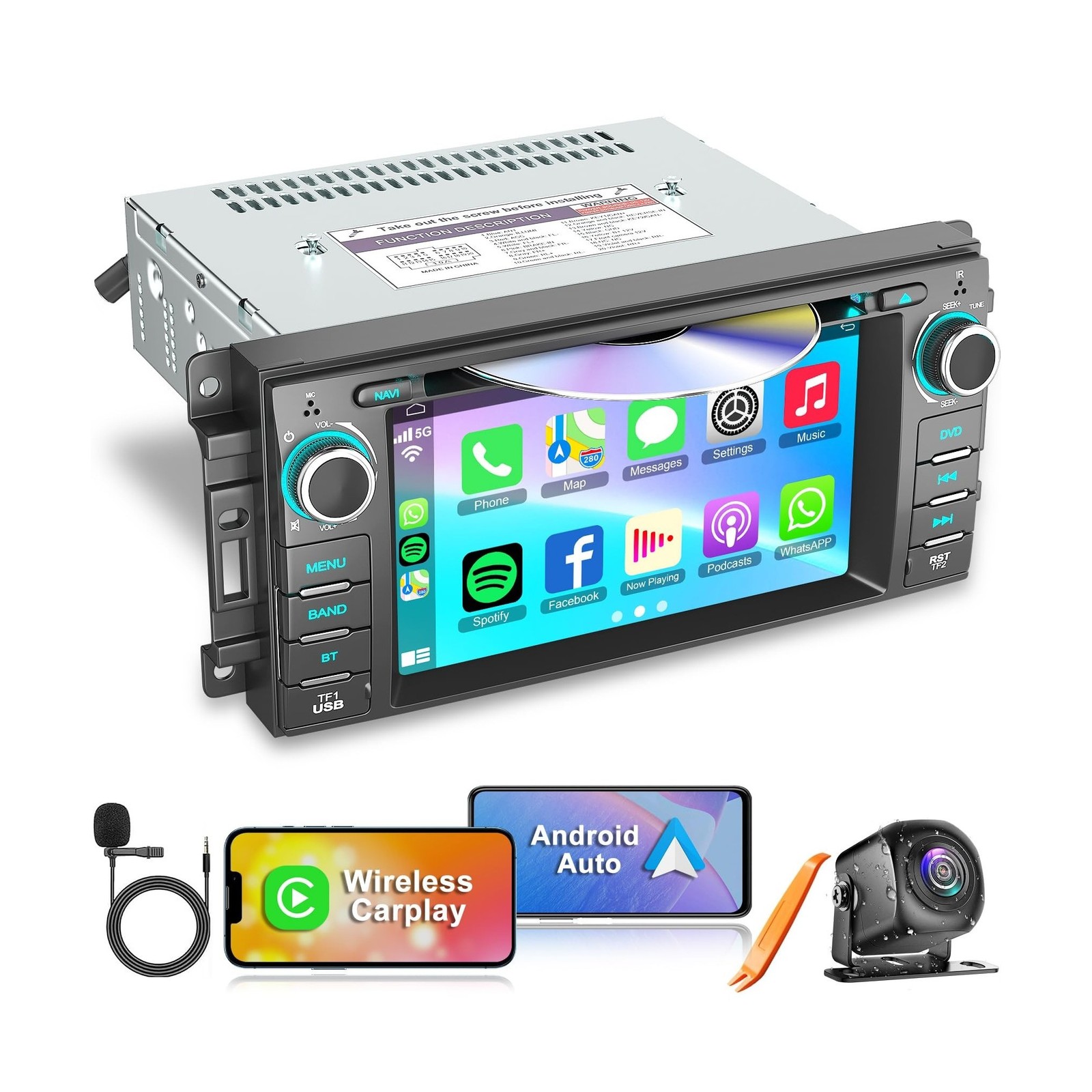 Car Radio Stereo with CD/DVD Player for Dodge RAM 1500 2500 3500 (2009-2012),…