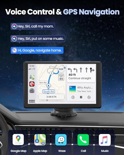 MOECKEARLA WIRELESS CARPLAY 5K DASH CAM 9″ PORTABLE APPLE CARPLAY – BLACK