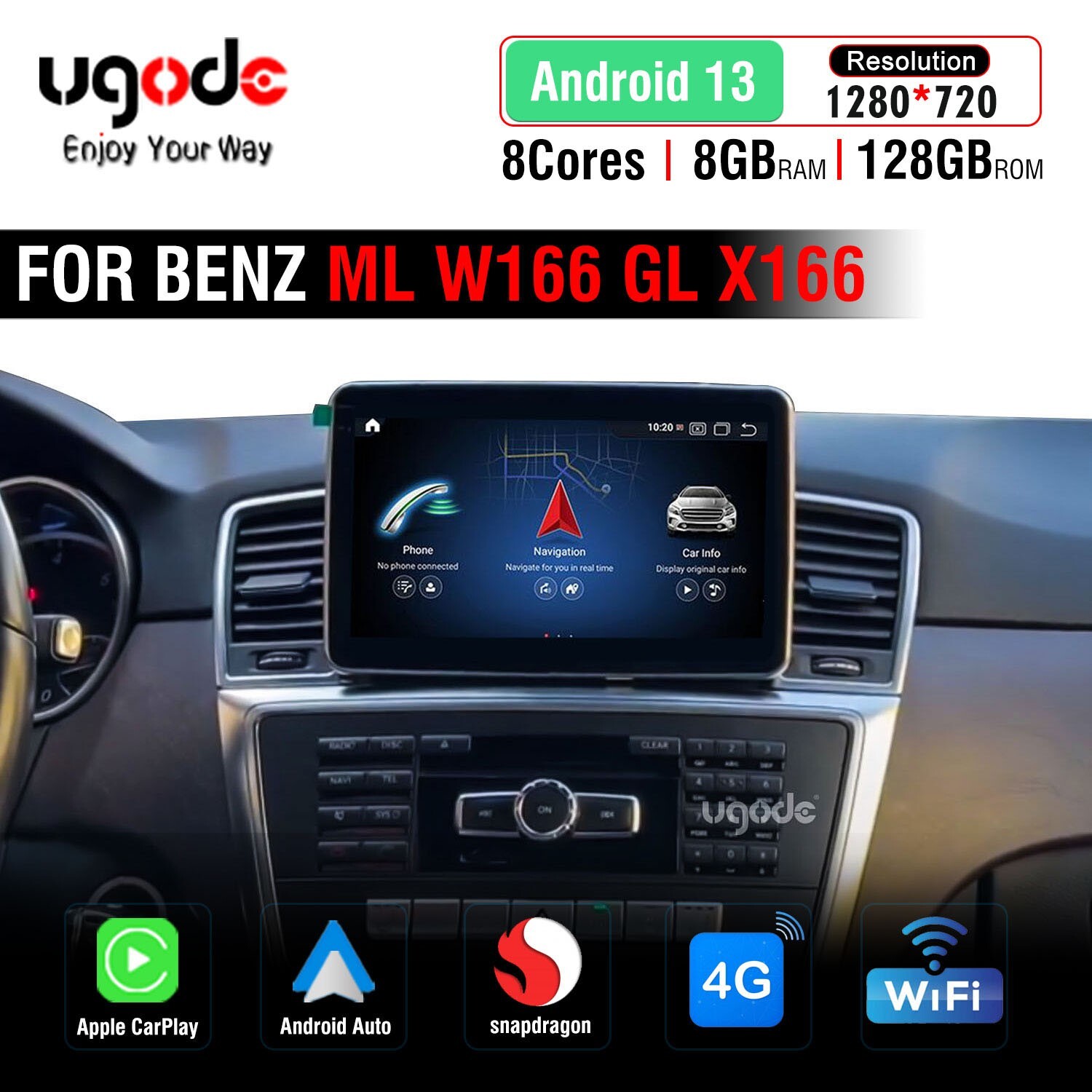 8.4inch 8+128G Android13 Screen CARPLAY Mercedes Benz ML GL 2012-2015 LHD NTG4.5