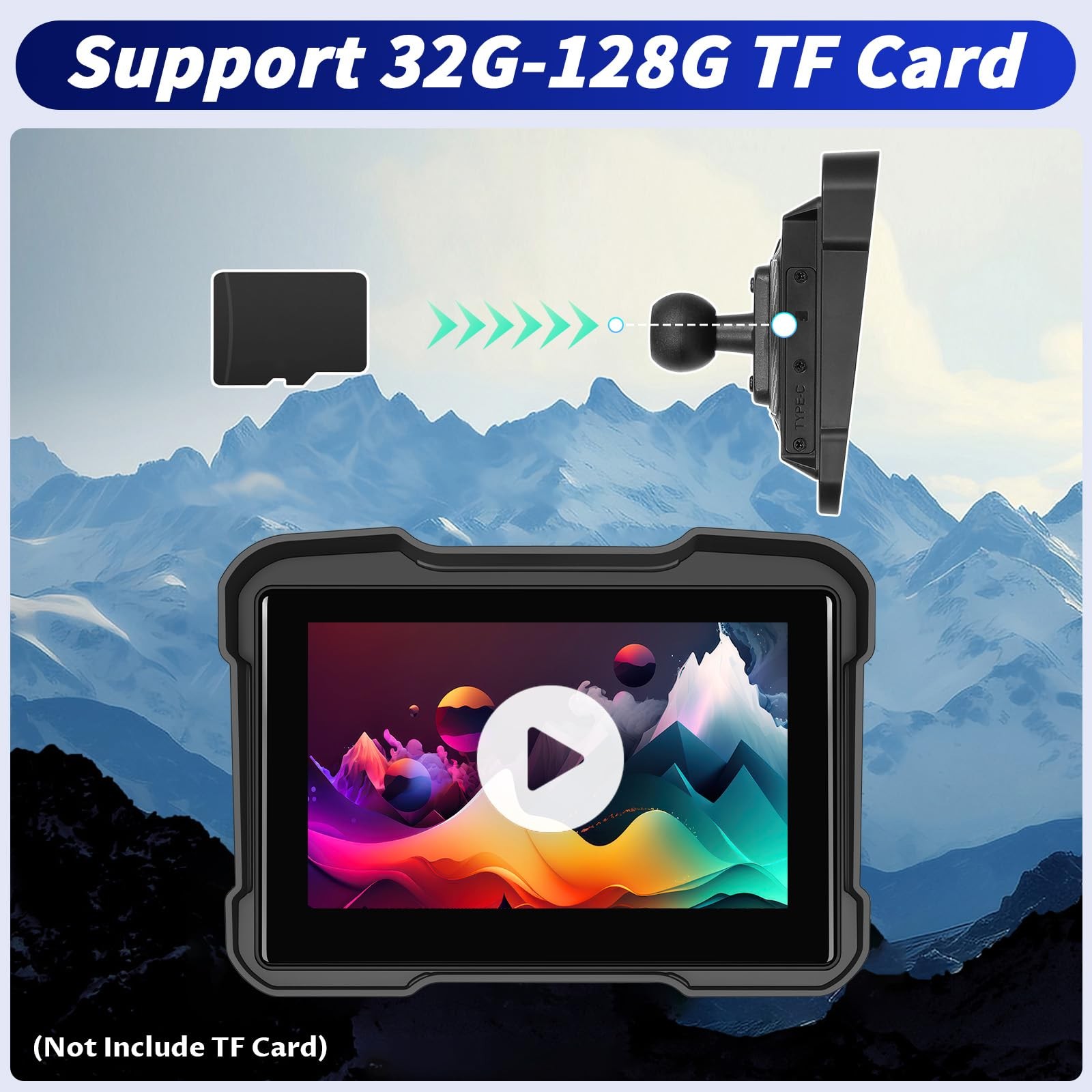 5 Inch IPS Waterproof Portable Motorcycle CarPlay Screen with Wireless CarPla…