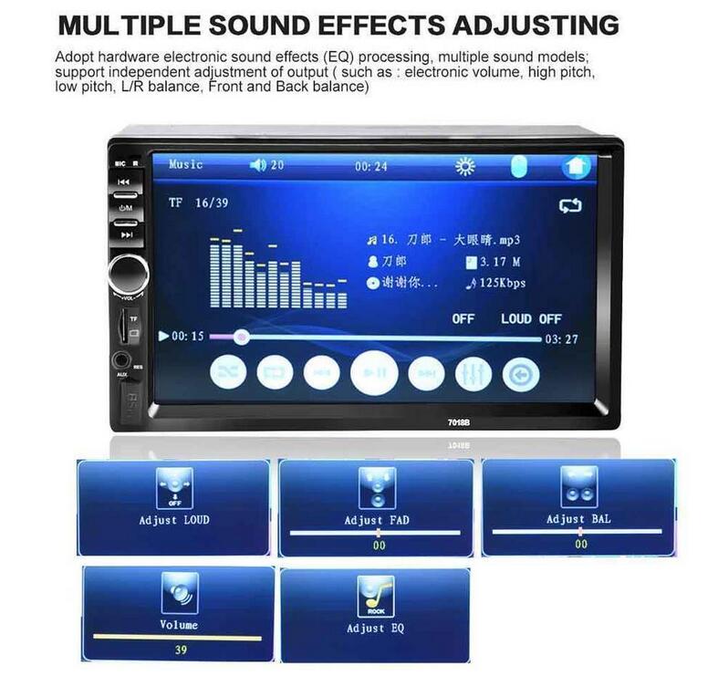 Car 7″ Bluetooth Audio Touch Screen Radio Audio Stereo MP5 Player USB SD Support
