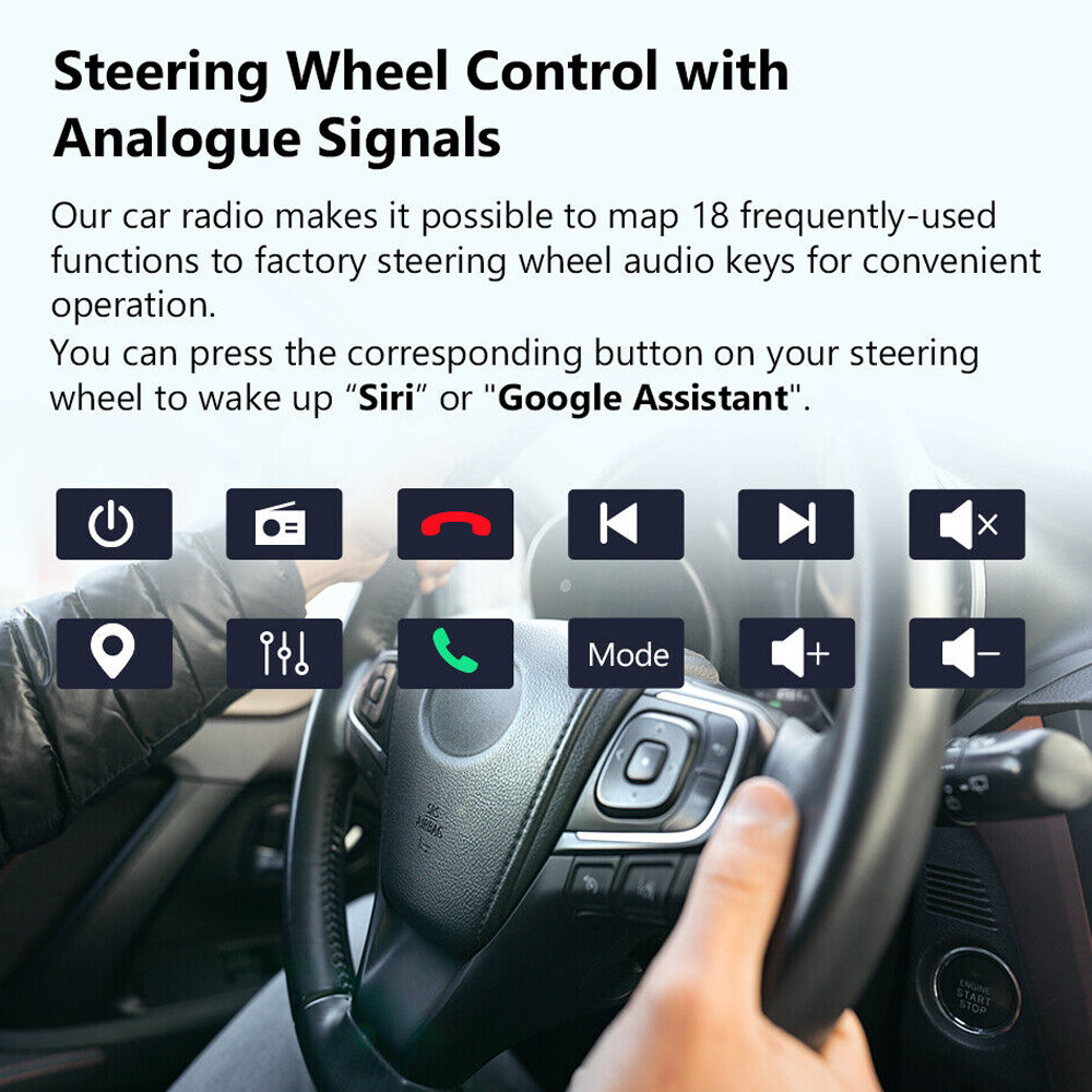 Android 10in 2 Din Touch Screen Car Stereo Radio Bluetooth WIFI Wireless Carplay