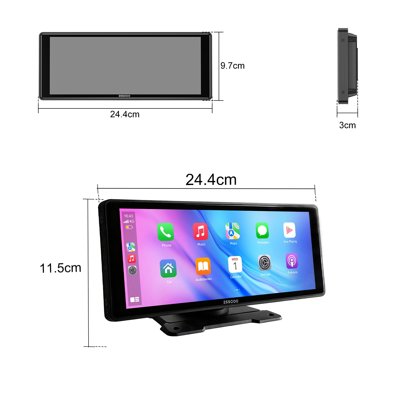 10.26 Inch IPS Touch Screen Car Portable Apple CarPlay Tablet Android Auto Radio