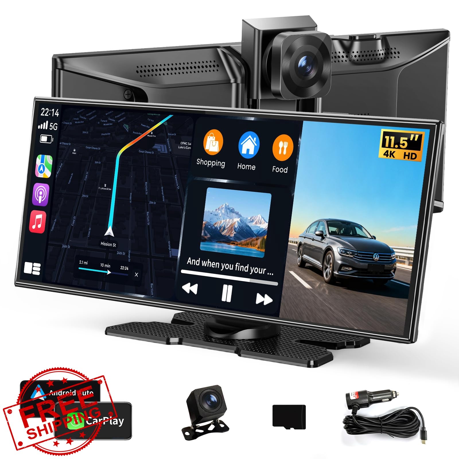 kuayvan 11.5″ Wireless Carplay Screen