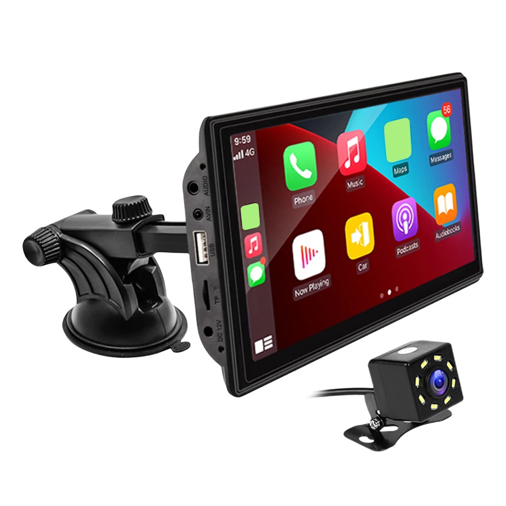 7inch Portable Car Stereo Wireless Apple Carplay Auto Touch Screen BT Radio+CAM