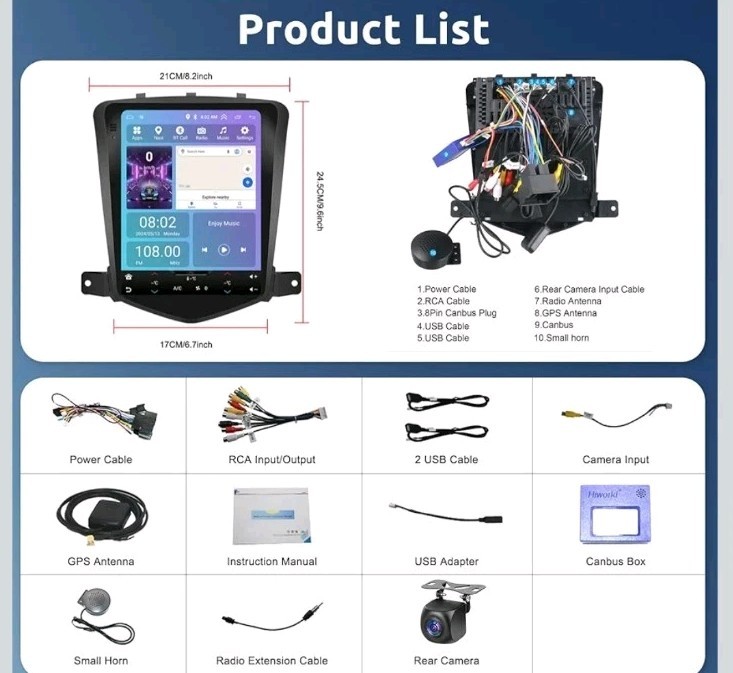 4Core + 64GB Android Upgrade Car Radio for Chevrolet Chevy Cruze J300 2009-2015,