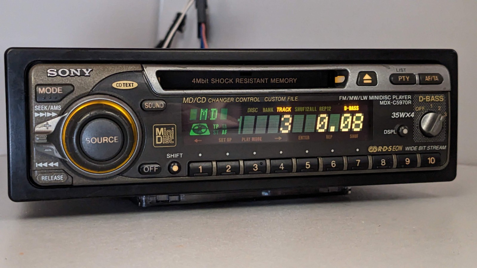 Oldschool Sony MDX-C5970R Mini Disc In-Dash Car Radio RDS 35W x 4 +Optional BT