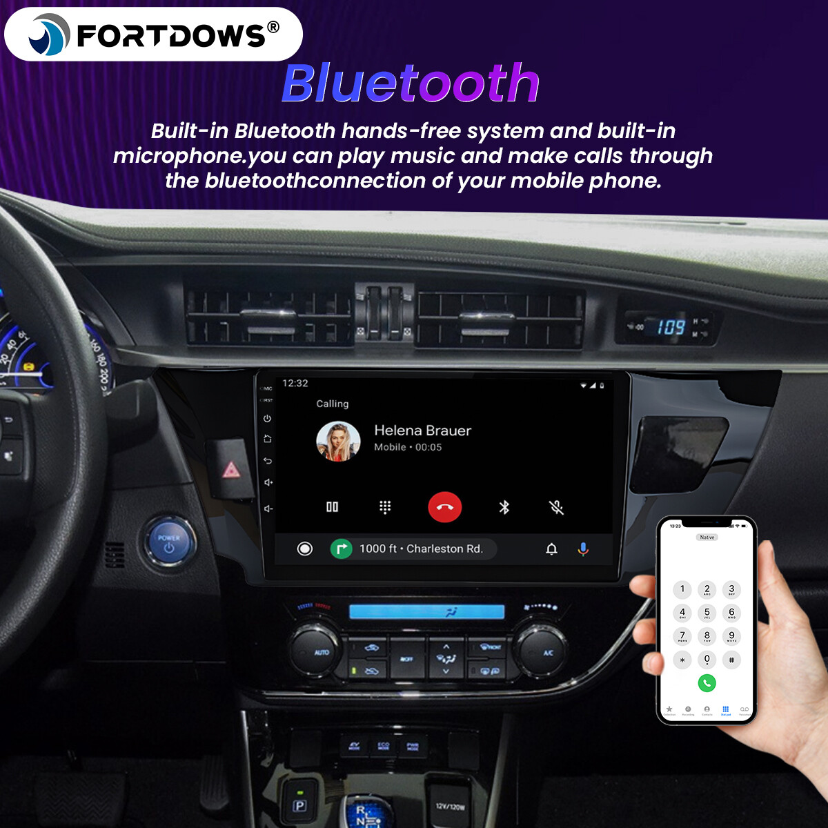 2+64G for Toyota Corolla 2014-2017 CarPlay Auto Car Radio Stereo Screen 1280*800