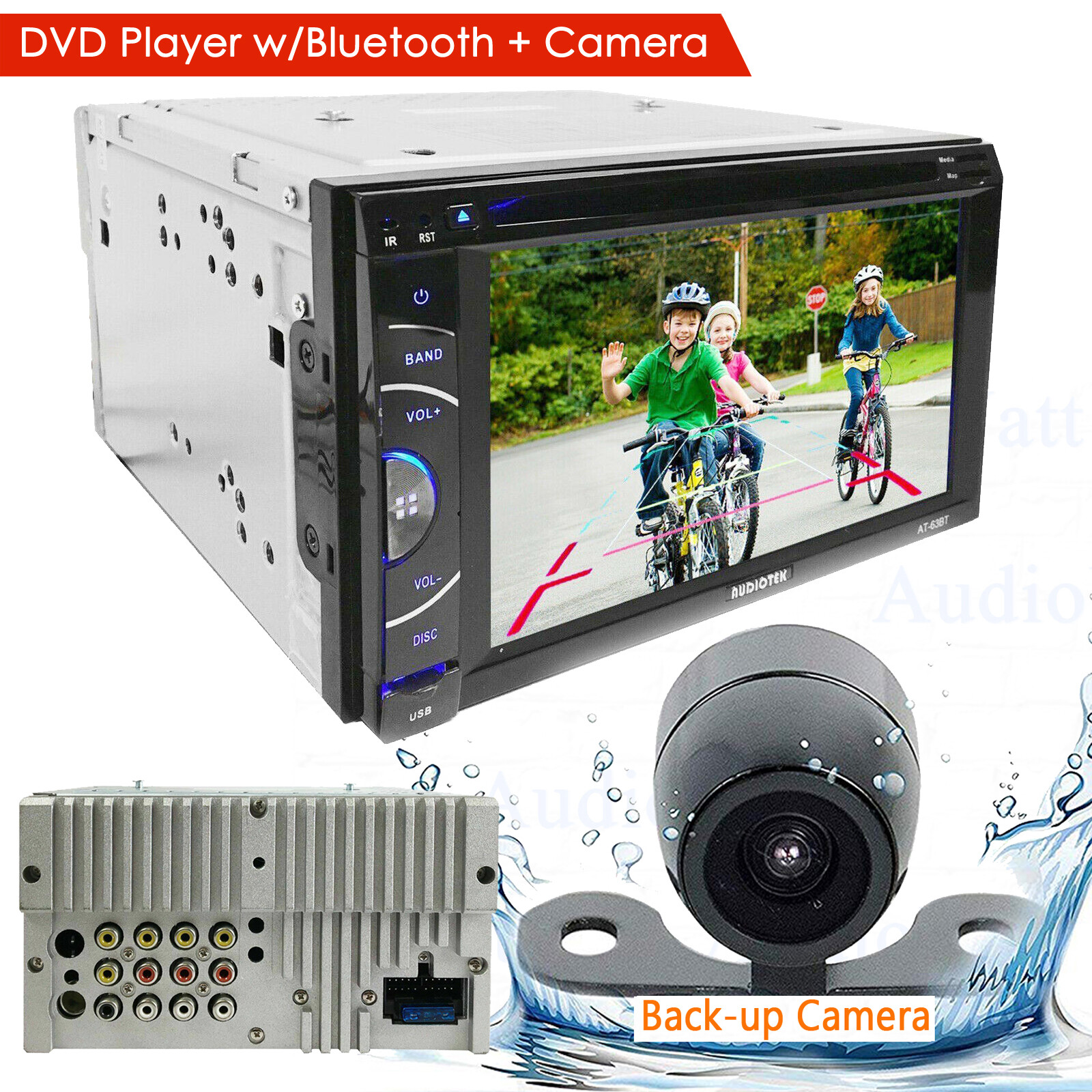 AT-63BTCAM 6.2″ DIN TOUCHSCREEN CAR STEREO DVD BLUETOOTH Player + Rear Cam XV20C