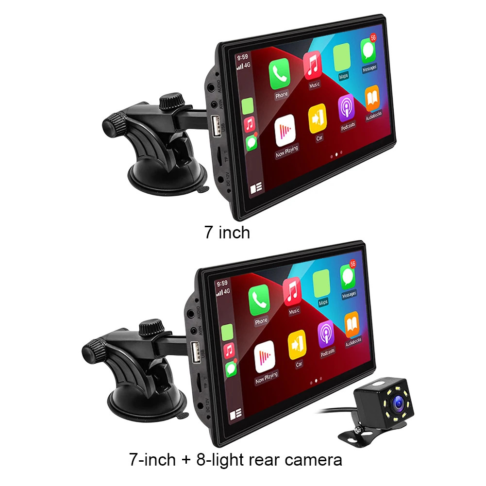 7inch Portable Car Stereo Wireless Apple Carplay Auto Touch Screen BT Radio+CAM