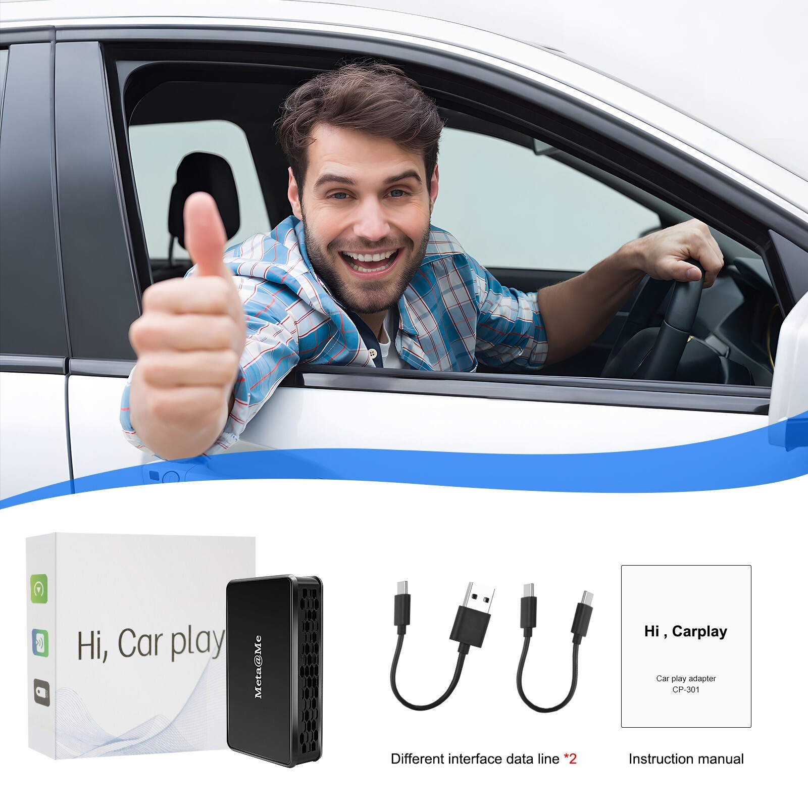 2024 Wireless CarPlay Adapter,AI Box Support Netflix, YouTube, Mirroring ,GPS.