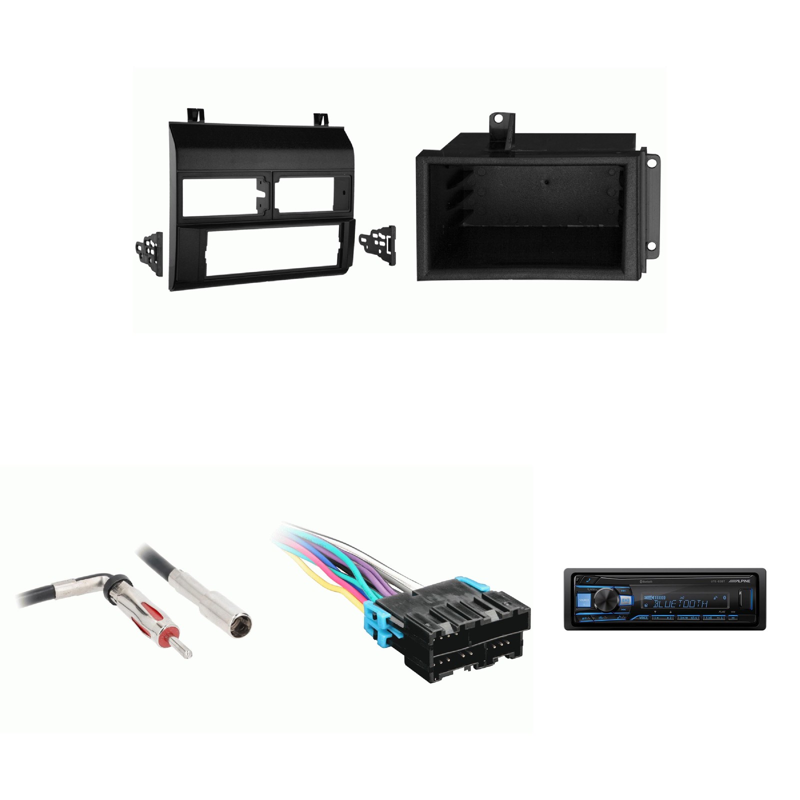 Chevrolet GMC CK Truck 88-94 Alpine UTE-63BT Single Din Radio Bundle Black Da…