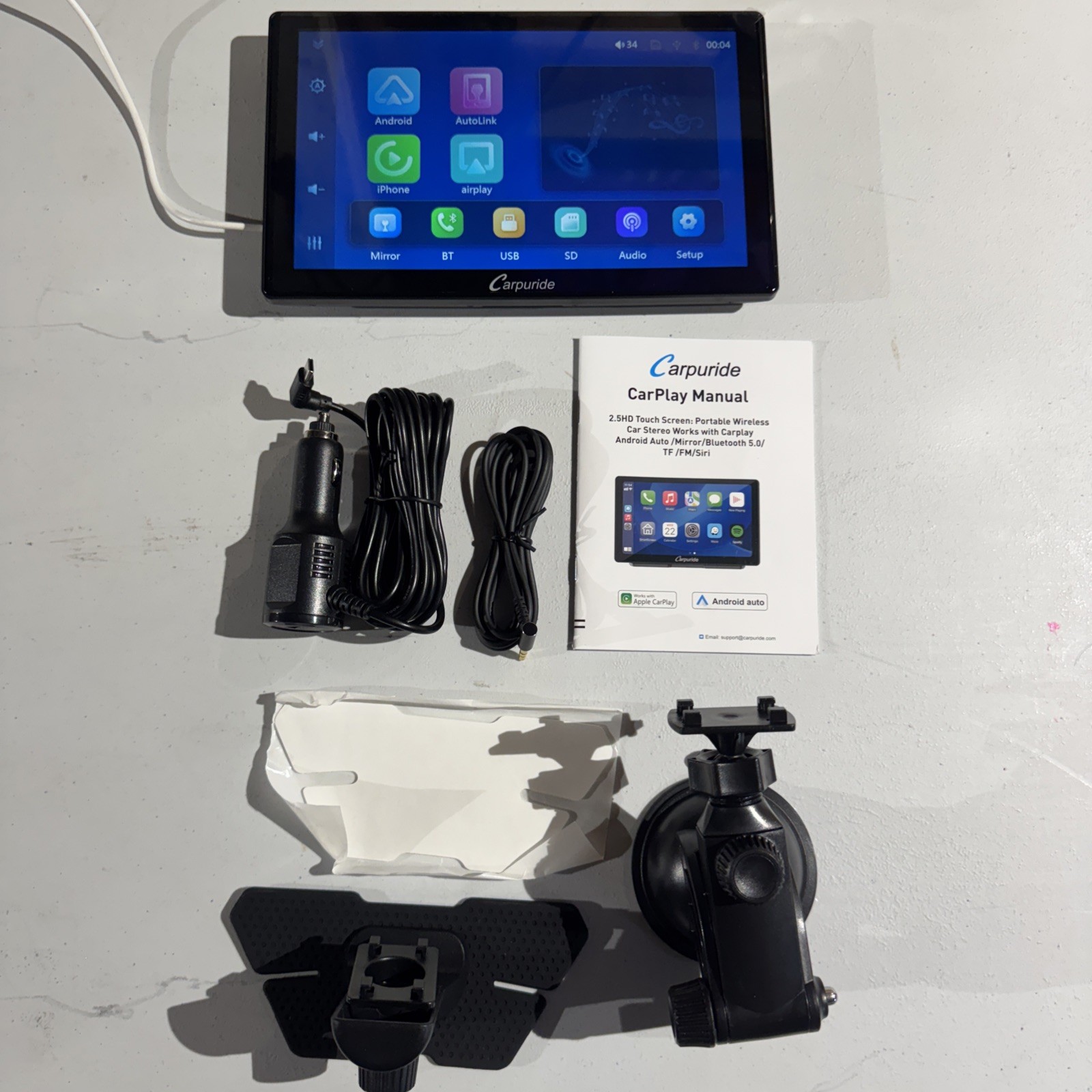 OPEN BOX! CARPURIDE C98 Wireless 9’’ Apple Carplay Android Auto GPS Navigation