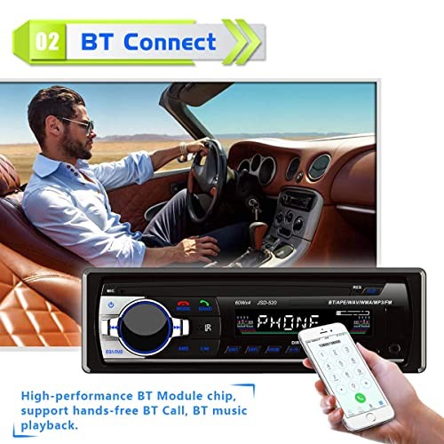 12V Car Stereo FM Radio MP3 Audio Player Built in Bluetooth Phone with USB SD