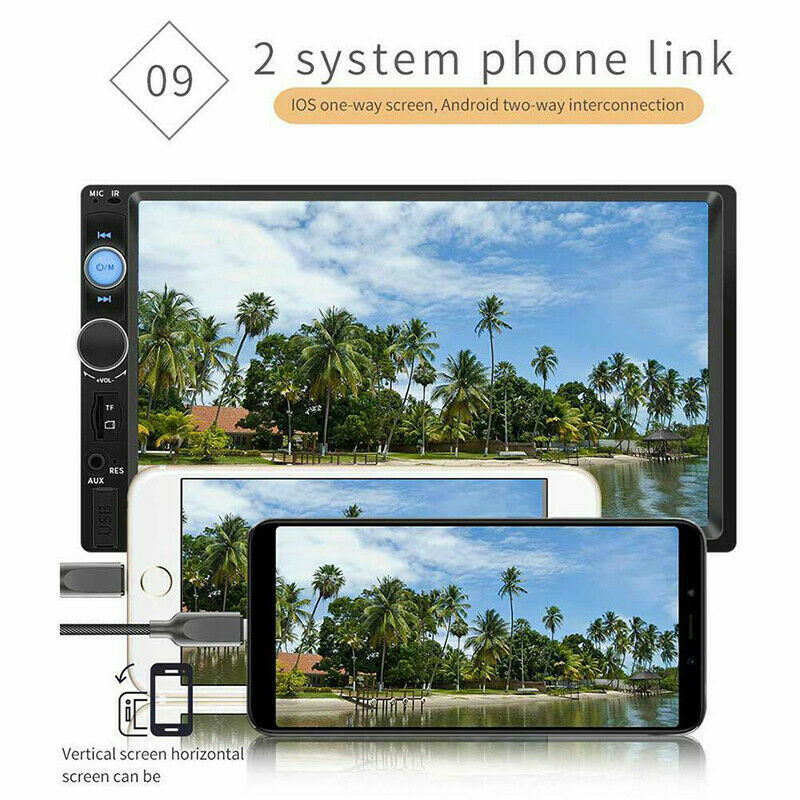 7inch HD 2Din Touch Screen Car Stereo MP5 Player Radio Android IOS USB/TF+Camera