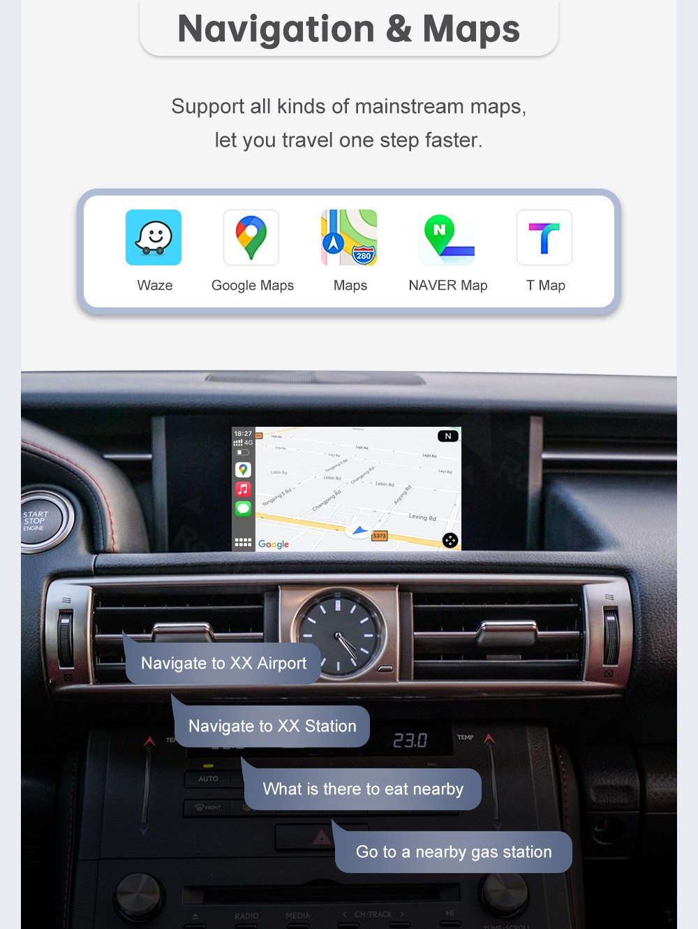 Wireless Carplay Android Auto Module For Lexus IS 2014-2020 Mirror Link AirPlay