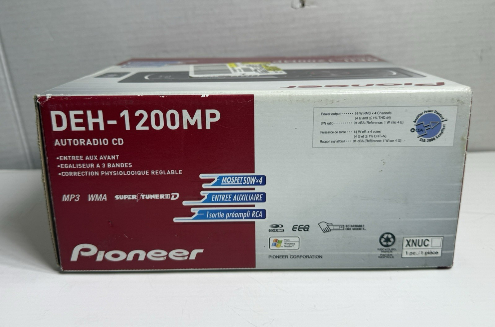 Pioneer DEH-1200MP CD Player AM/FM WMA MP3 AUX Super Tuner w/ Remote & Box