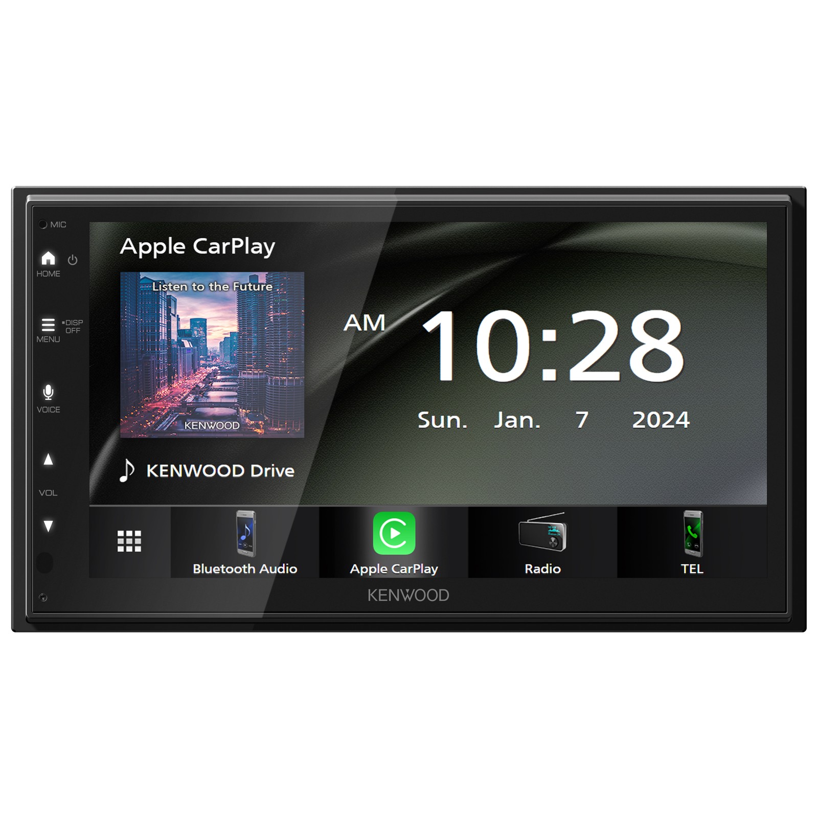 Kenwood DMX40S, 6.8″ Double DIN Digital Media Receiver w/ CarPlay & Android Auto