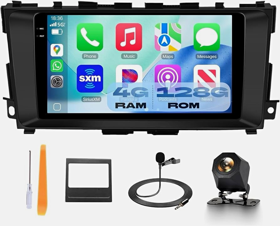 4GB+128GB Car Stereo for Nissan Altima 2013-2018, 9-Inch Android 15 Radio